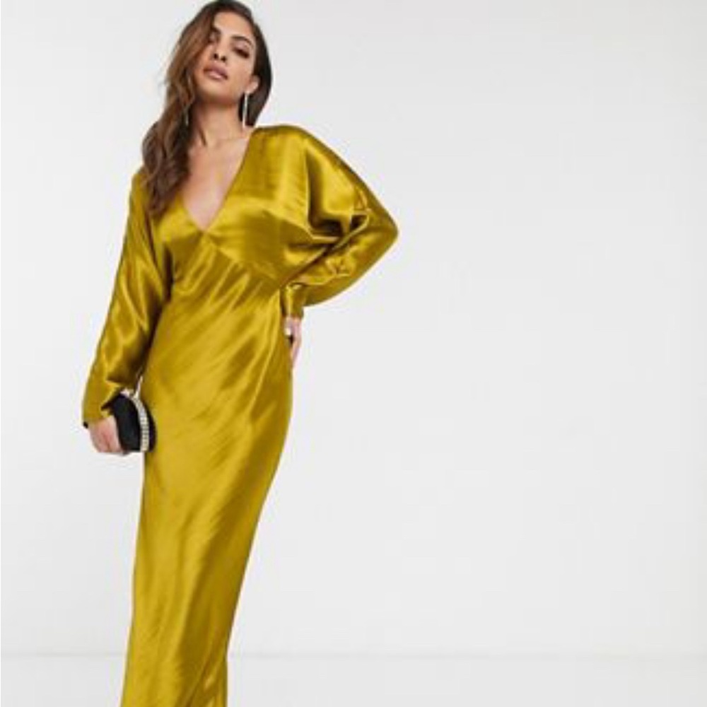 ASOS gold bias cut gown
